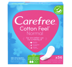 Carefree Slipeinlage Cotton Aloe Normal 56 St, Карефри Прокладки ежедневные Нормал с алоэ, 56шт, 3 упаковки (168 шт)