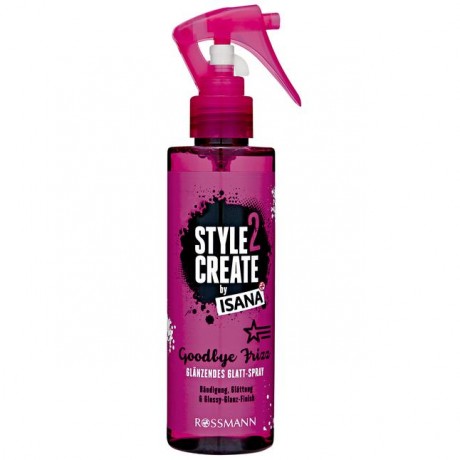 ISANA Style2Create Goodbye Frizz glanzendes Glatt-Spray Style2Create Спрей для блестящих и гладких волос Прощайте кудри укрощение волос200 г