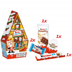 kinder Mini Mix Weihnachten 5stk x 79g Киндер Мини Микс Подарочный Домик с 5 сладкими сюрпризами, 76г x 5 штук