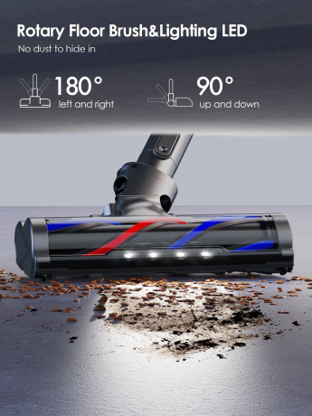 Honiture Honiture Akku-Hand-und Stielstaubsauger, 400W/33KPA Akku Staubsauger Touchscreen, Anti-Tangle-Staubsauger, Kantenreinigung, 1.2L, 1,2L-Staubbehalter mit grossem Fassungsvermogen  Беспроводной ручной и стержневой пылесос Honiture, беспроводной пыл