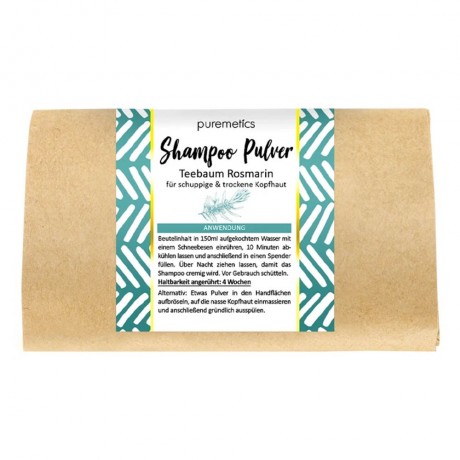 puremetics Shampoo Pulver Teebaum Rosmarin 50g  Шампунь-порошок Чайное дерево Розмарин 50г