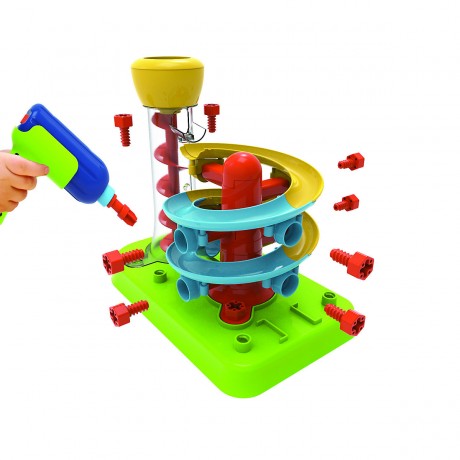 Edu-Toys Kugelbahn Bausatz mit elektrischer Hebeschraube Комплект шариковых направляющих с электрическим домкратом