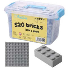 Katara Bausteine Box-Set mit 520 Steinen + Platte + Box Набор строительных блоков из 520 кирпичей + пластина + коробка