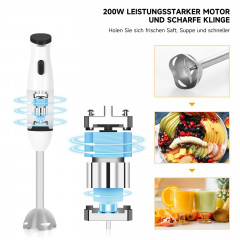 HOMELUX HOMELUX Stabmixer Household Purierstab mit Edelstahl Basis Stabmixer zum Reinigen, 200,00 W, abnehmbar Handmixer Klein und praktisch Blender  Ручной блендер HOMELUX, бытовой очищающий стержень с основанием из нержавеющей стали, ручной блендер для 