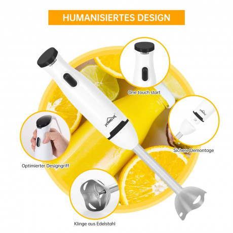 HOMELUX HOMELUX Stabmixer Household Purierstab mit Edelstahl Basis Stabmixer zum Reinigen, 200,00 W, abnehmbar Handmixer Klein und praktisch Blender  Ручной блендер HOMELUX, бытовой очищающий стержень с основанием из нержавеющей стали, ручной блендер для 