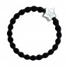 byEloise Silver Heart Silk Scrunchie Black and Silver Star Black 1 Stk. Шелковая резинка для волос Silver Heart Black и Silver Star Black