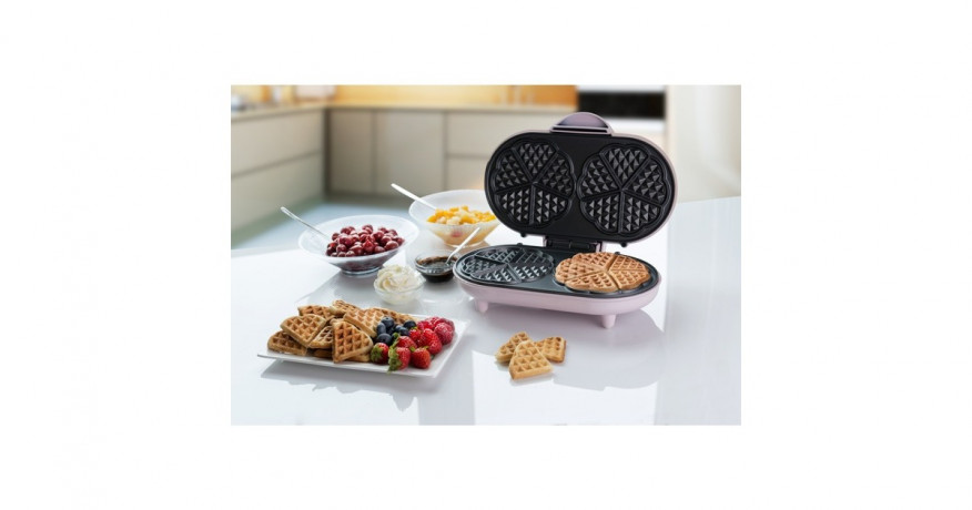 Bestron Bestron Doppel-Herzwaffeleisen ADWM1000P rosa, 1.000 Watt  rosa Вафельница Bestron с двойным сердцем ADWM1000P розовая, 1000 Вт