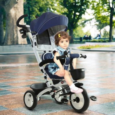 HOMCOM 4-in-1 Kinderdreirad mit Sonnendach Детский трехколесный велосипед 4-в-1 с навесом от солнца