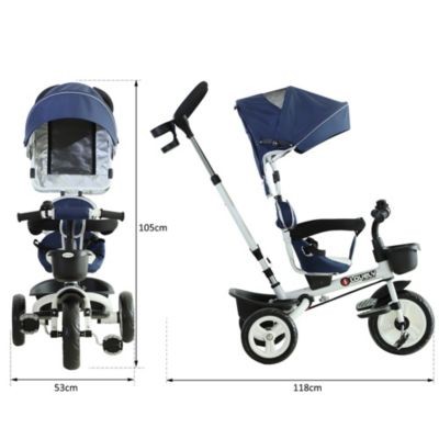 HOMCOM 4-in-1 Kinderdreirad mit Sonnendach Детский трехколесный велосипед 4-в-1 с навесом от солнца