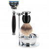 Muhle SOPHIST 4-tlg. Silberspitz Rasier-Set Griffe schwarz FUSION  СОФИСТ 4 шт. Бритвенный набор Silvertip черные ручки FUSION