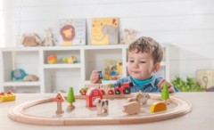EverEarth Holz-Eisenbahn-Set Bauernhof Фермерский деревянный поезд