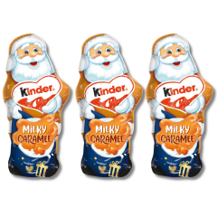 kinder Schokolade Weihnachtsmann Milky Caramel 3stk x 110g Киндер Шоколадная фигурка Деда Мороза в нежной карамельной глазури, 110 грамм  x 3 штуки