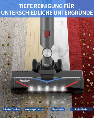 Redkey Redkey Akku-Handstaubsauger P9, 480,00 W, beutellos, 30KPa Hohe Saugleistung, 8 in 1 staubsauger kabellos mit LED-Burste  Беспроводной ручной пылесос Redkey P9, 480,00 Вт, без мешка, высокая мощность всасывания 30 кПа, беспроводной пылесос 8 в 1 со