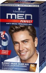 Schwarzkopf Men Perfect Tonung Anti-Grau-Gel Natur Hellbraun 50, 1 St Краска против седых волос натуральный светлый коричневый 50, 1 шт.