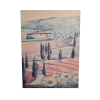 Картина винтажная Aler Corane &quot;Пейзаж с домиком и цветами&quot;, 77 x 57 см, Германия, 1960-1970гг.