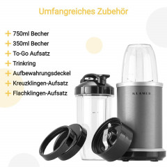 KLAMER KLAMER Smoothie-Maker KLAMER Bullet Mixer 1000 Watt, Smoothie Maker, elektrischer Shake Mix…  KLAMER Смузи-мейкер KLAMER Bullet Mixer, 1000 Вт, смузи-мейкер, электрическая смесь для коктейлей…