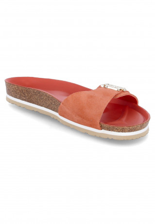 Tommy Hilfiger MOLDED FOOTBED FLAT  Mules orange ПЛАТФОРМА С ФОРМОВАННЫМИ СТУПИЦАМИ Мюли апельсин