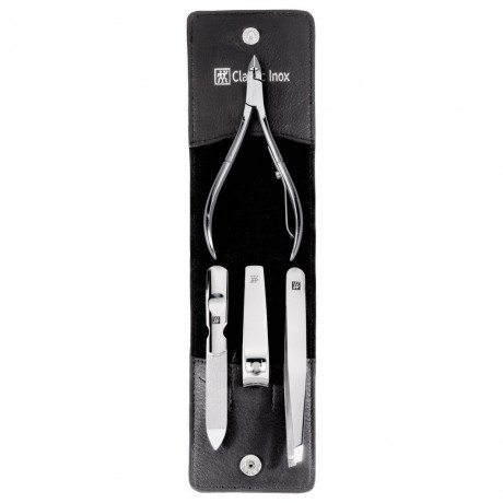 ZWILLING  Taschen-Etui, Rindleder, schwarz, 4-tlg  Карманный чехол, воловья кожа, черный, 4 шт.