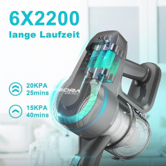YISORA YISORA Akku-Hand-und Stielstaubsauger N300, Akku Staubsauger, 25KPa, 250W, Akku Staubsauger, 55 Minuten BLAU Беспроводной ручной и стержневой пылесос YISORA N300, беспроводной пылесос, 25 кПа, 250 Вт, беспроводной пылесос, 55 минут