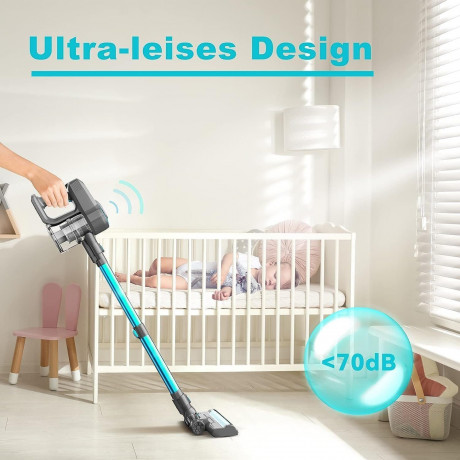 YISORA YISORA Akku-Hand-und Stielstaubsauger N300, Akku Staubsauger, 25KPa, 250W, Akku Staubsauger, 55 Minuten BLAU Беспроводной ручной и стержневой пылесос YISORA N300, беспроводной пылесос, 25 кПа, 250 Вт, беспроводной пылесос, 55 минут