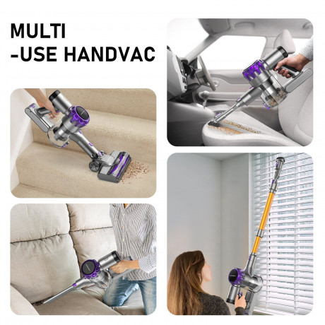 Grenintol Grenintol Akku-Stielstaubsauger Akku Staubsauger,Akku Handstaubsauger,Akkusauger 400W/33000pa, Akku-Hand-und Stielstaubsauger,60Mins,1.5L Staubbehalter Purple Беспроводной стержневой пылесос Grenintol, беспроводной ручной пылесос, беспроводной п
