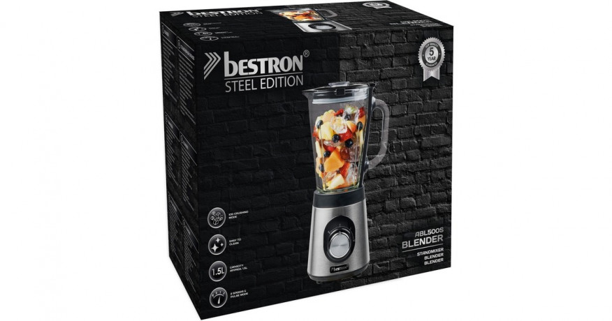 Bestron Bestron ABL800ST, Standmixer edelstahl (geburstet)/schwarz  edelstahl (geburstet)/schwarz Bestron ABL800ST, настольный миксер нержавеющая сталь (матовая)/черный