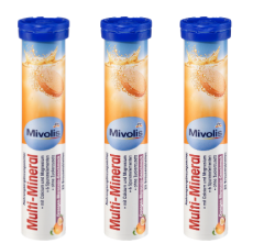 Mivolis Multi-Mineral Brausetabletten SET 3x20 St., Миволис НАБОР Шипучие таблетки Мультиминералы, вкус апельсина и маракуйи, 3х20 шт