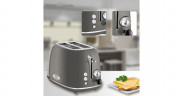 ProfiCook ProfiCook Toaster Vintage PC-TA 1193 anthrazit/chrom, 815 Watt, fur 2 Scheiben Toast anthrazit/chrom Тостер ProfiCook Vintage PC-TA 1193 антрацит/хром, 815 Вт, на 2 ломтика тостов