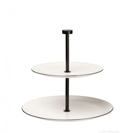 ASA SELECTION ASA A Table Ligne Noire Etagere zweistufig h: 23,5 cm Oberer Teller: 21 cm / Unterer Teller 26,5 cm ASA Table Ligne Noire etagere два яруса высота: 23,5 см верхняя тарелка: 21 см / нижняя тарелка 26,5 см