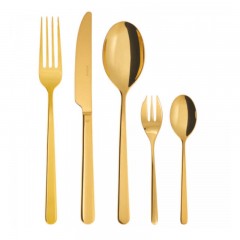 Sambonet Sambonet Linear - Edelstahl / PVD Gold Besteckset 30-tlg. Vollheft / Monoblock Sambonet Linear - набор столовых приборов из нержавеющей стали / золота с PVD-покрытием, 30 предм. Полный буклет/моноблок