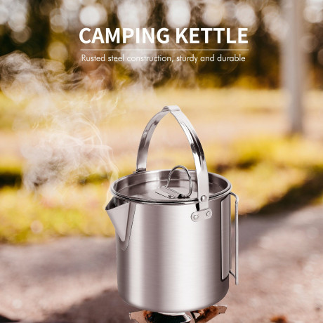 farfi Reise-Wasserkocher 1,2 l tragbarer Outdoor-Camping-Wasserkocher mit Klappgriff, Edelstahlgehause  Farfi Дорожный чайник 1,2 л Портативный уличный походный чайник со складной ручкой Корпус из нержавеющей стали
