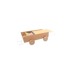 HOLZ-WENZEL Holspielzeug Wagen zum ziehen mit Bausteinen Деревянная игрушечная тележка