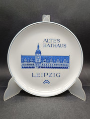 Набор декоративных винтажных тарелок Meissen &quot;Достопримечательности Лейпцига&quot;, фарфор, 3 шт., 17.5 см, ГДР, 1970-80гг.