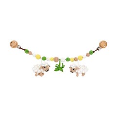 SindiBaba® Kinderwagenkette Schaf DOLLY gehakelt mit Rasseln Коляска-цепочка овечка ДОЛЛИ крючком с погремушками