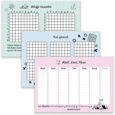 PAPIERDRACHEN Spielblock-Set: 4 Gewinnt Набор игровых блоков: 4 в ряд