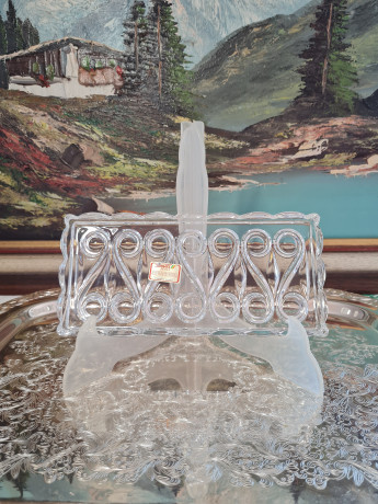 Поднос винтажный хрустальный Joska, 20 x 9,5 x 2 см, Германия, 1960-70гг.
