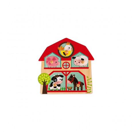 Janod Haptik-Puzzle Meine Ersten Tiere (4 Teile) Тактильный пазл Мои первые животные (4 детали)