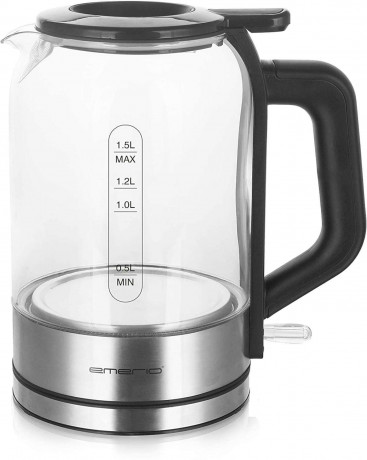 Emerio Emerio Wasserkocher EMERIO WK-122574 Wasserkocher schnurlos, BPA-frei Silber, Schwarz, 1.50 l, 2200 W  Чайник Emerio EMERIO WK-122574 Беспроводной чайник, без BPA серебристый, черный, 1,50 л, 2200 Вт