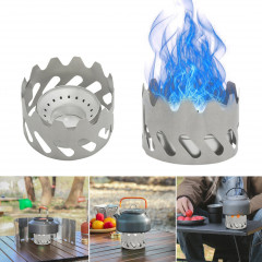 Rutaqian Rutaqian Gaskocher Alkoholkocher Ultraleichter tragbarer Mini-Gaskocher aus Aluminium, (Verdampferofen Fest-Flussigkeit Dual-Use-Camping-Teekocher Haushalts-Trockentopf, Zusammenklappbarer Hitzebestandiger Winddichter Alkoholbrenner), Titan 2-tei