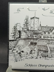 Панно винтажное Alcora &quot;Замок Обергромбах&quot;, с подвесом, керамич.плитка, 16 х 16 см, Испания, 1970-80гг.