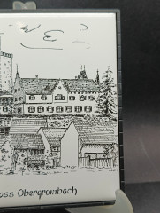 Панно винтажное Alcora &quot;Замок Обергромбах&quot;, с подвесом, керамич.плитка, 16 х 16 см, Испания, 1970-80гг.