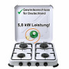 BlueCraft BlueCraft Gaskocher, Campingkocher 4-flammig, Gasherd Kochfeld 50 mbar, inkl. Gasregler 50 mbar und Gasschlauch 100 cm  Газовая плита BlueCraft, походная печь на 4 пламени, газовая плита на 50 мбар, включая газовый регулятор на 50 мбар и газовый