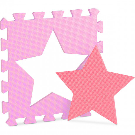 relaxdays 45 x Puzzlematte Sterne rosa-pink 45 x коврик-пазл звезды розово-розовый