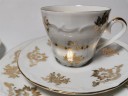 Чайный набор винтажный Bareuther Waldsassen Bavaria "Золотая свадьба", с позолотой, на 2 персоны, 6 предметов, фарфор, Германия, 1960-70гг.