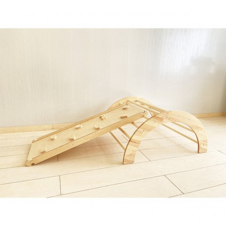 Woodwork for Kids 3-teiliges Piklerset Massivholz mit Kletterdreieck Набор из 3-х частей для пиклера из массива дерева с треугольником для лазанья