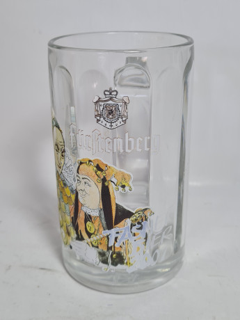 Немецкие пивные кружку винтажные Rastal / Fuftenberg с изображением шутов, стекло, 0.25 л, 12.5 см, 4 шт., Германия, 1970-80гг.