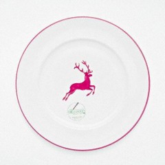 Gmundner Keramik Gmundner Keramik Bordeauxroter Hirsch Speiseteller Gourmet d: 29 cm / h: 2,2 cm Керамическая тарелка Gmundner из бордового красного оленя для гурманов d: 29 см / высота: 2,2 см