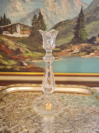 Подсвечник винтажный хрустальный Nachtmann Bleikristall, 22 x 9,5 см, Германия, 1960-70гг.