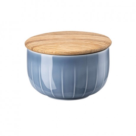 Arzberg Arzberg Joyn Denim Blue Zuckerdose mit Holzdeckel aus Eiche 0,28 L Arzberg Joyn Denim Синяя сахарница с деревянной крышкой из дуба 0,28 л