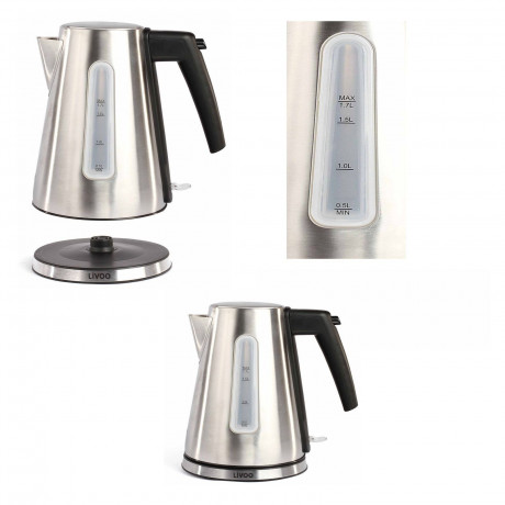 LIVOO LIVOO Wasserkocher LIVOO Wasserkocher Edelstahl 360°-Basis 1,7 L 2200 Watt  Чайник LIVOO Чайник LIVOO из нержавеющей стали, основание 360°, 1,7 л, 2200 Вт